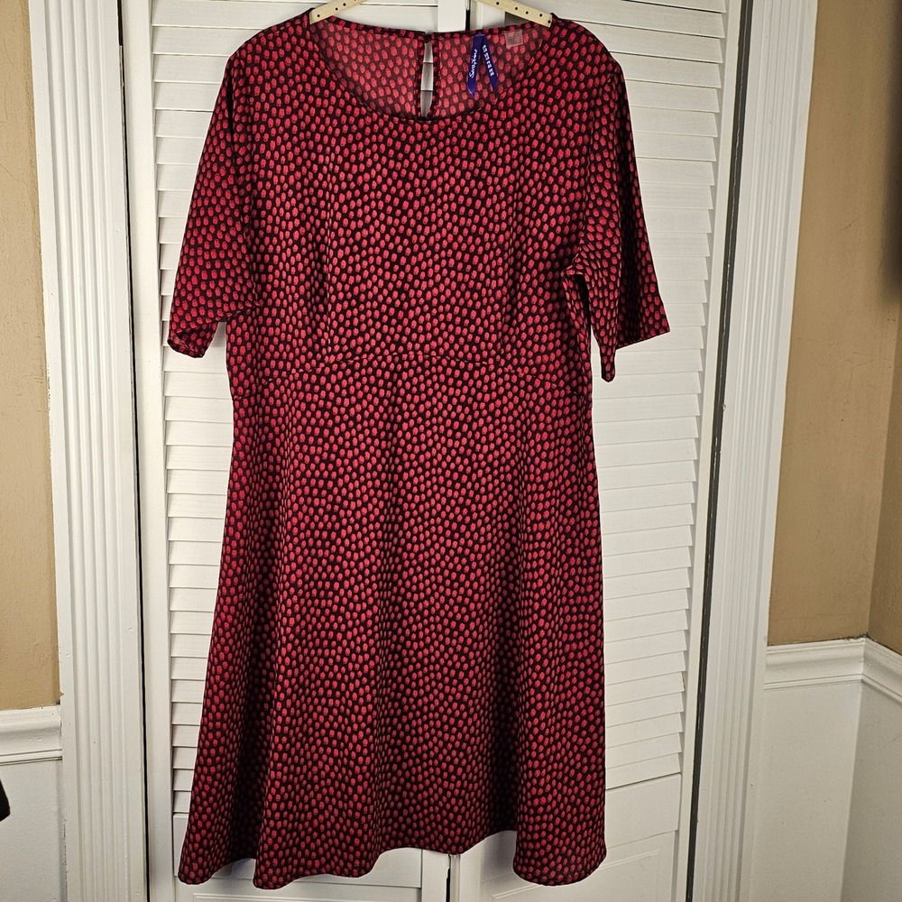 Seraphine Womens Red Black Short Sleeve Maternity Dress 12